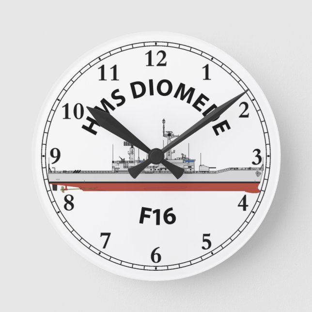 HMS DIOMEDE - F16 - LEANDER ORIG ROUND CLOCK (Front)