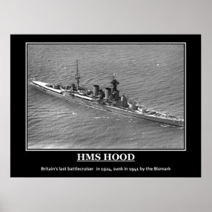 HMS Hood 1924 Vintage Poster