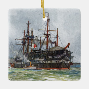 HMS Implacable a 74-gun third-rate ship Ceramic Ornament