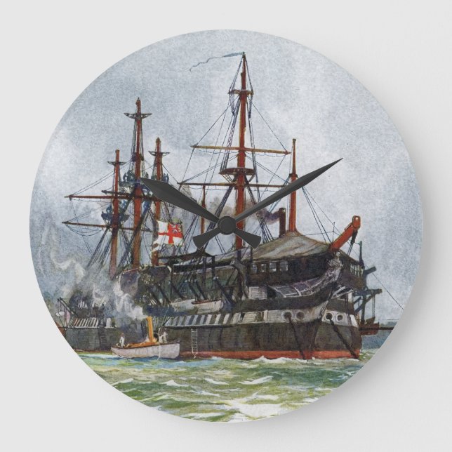 HMS Implacable a 74-gun third-rate ship Large Clock (Front)