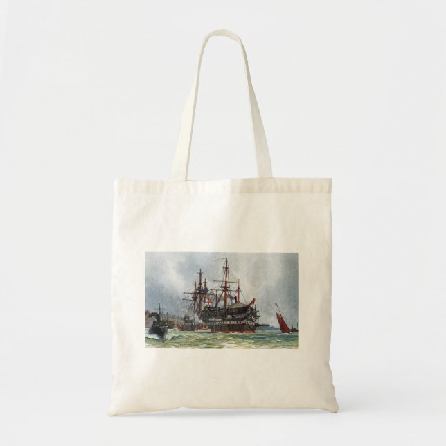 HMS Implacable a 74-gun third-rate ship Tote Bag (Front)