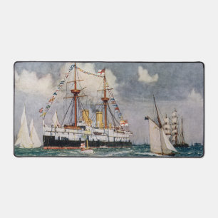 HMS inflexible ironclad Battleship 1876 Desk Mat
