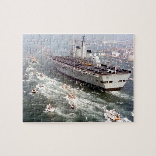 HMS Invincible Vintage Nautical Aircraft Carrier Jigsaw Puzzle