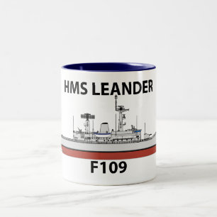 HMS Leander, orig config, Two-Tone Coffee Mug