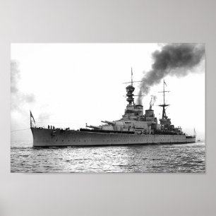 HMS Renown - Vintage Nautical Battlecruiser Poster