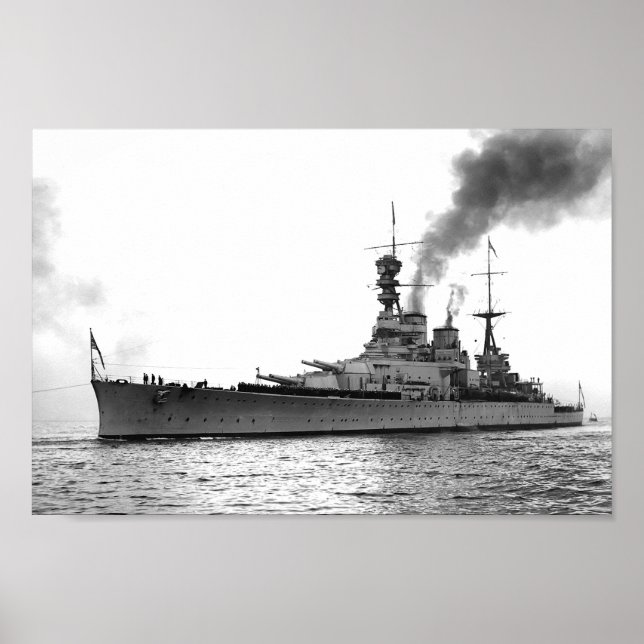HMS Renown - Vintage Nautical Battlecruiser Poster (Front)