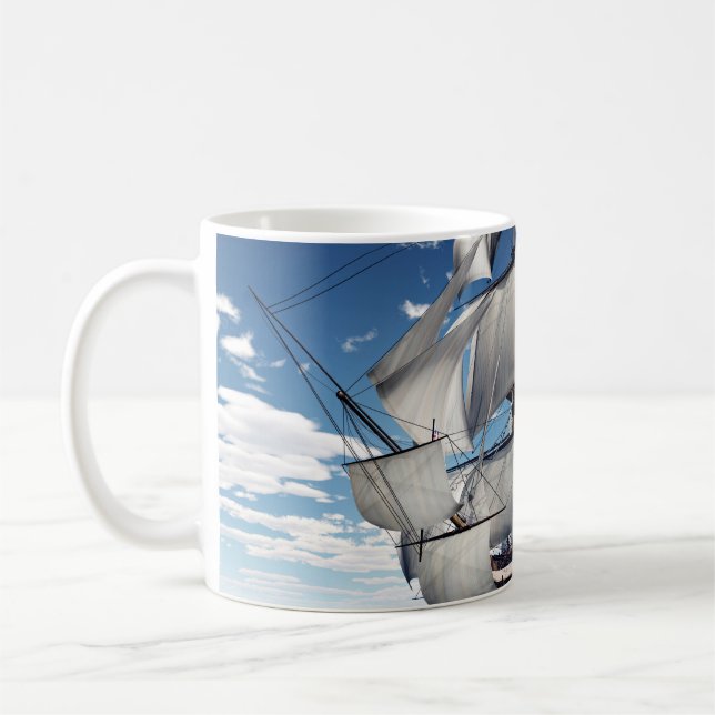 HMS Victory, 3D computer-generated illustration. Coffee Mug (Left)