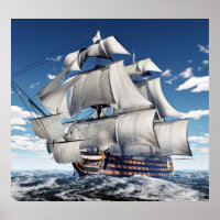 HMS Victory, 3D computer-generated illustration.