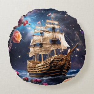 HMS Victory Lord Nelsons Ship Round Cushion