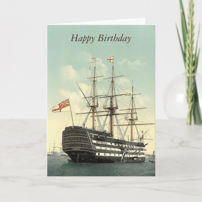 HMS Victory  Personalised Greetings Card (Front)