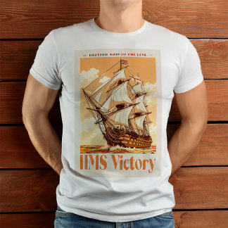 HMS Victory Poster Iconic British Ship of the Line T-Shirt