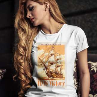HMS Victory Poster Iconic British Ship of the Line T-Shirt