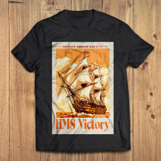 HMS Victory Poster Iconic British Ship of the Line T-Shirt