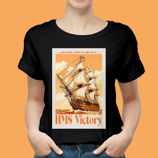 HMS Victory Poster Iconic British Ship of the Line T-Shirt
