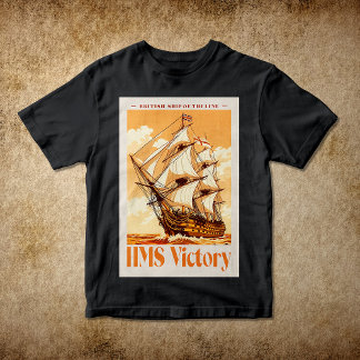 HMS Victory Poster Iconic British Ship of the Line T-Shirt