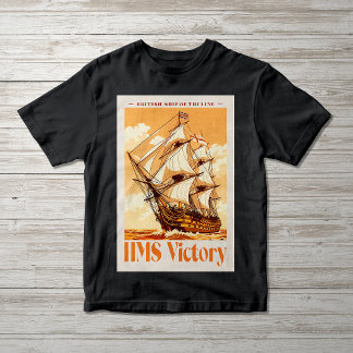 HMS Victory Poster Iconic British Ship of the Line T-Shirt