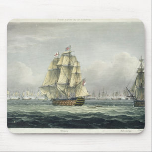 HMS Victory sailing for the French line flanked by Mouse Mat