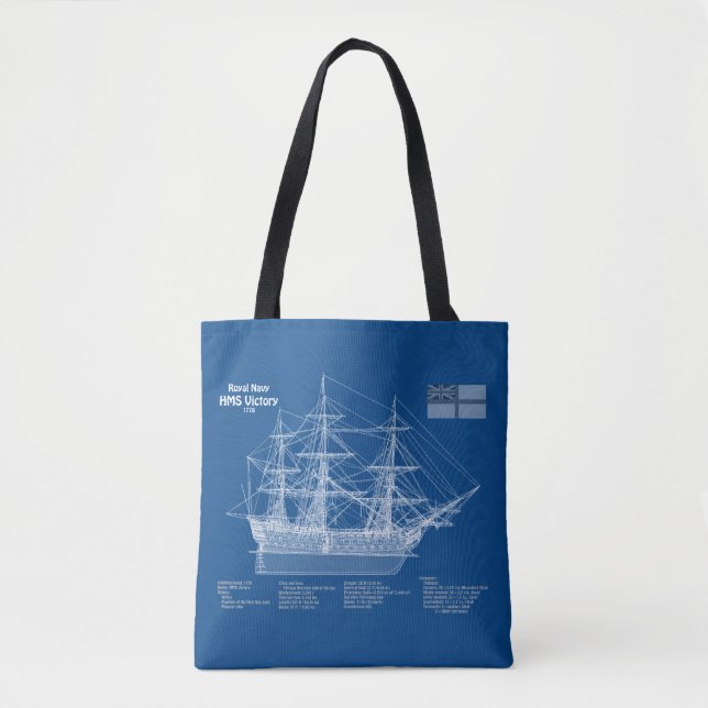 HMS Victory - Ship Blueprint Plans ABD Tote Bag (Front)