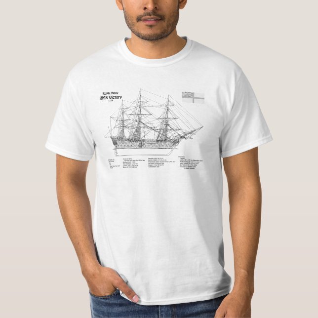 HMS Victory - Ship Blueprint Plans SD T-Shirt (Front)