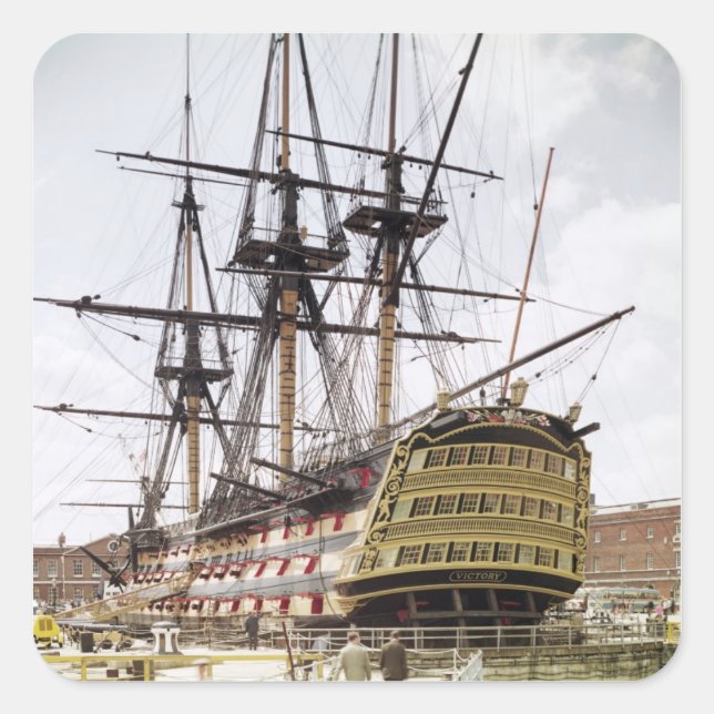 HMS Victory Square Sticker (Front)