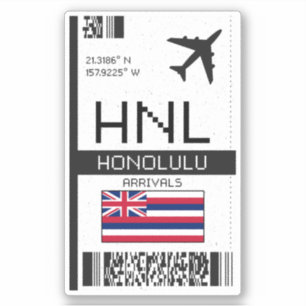 HNL Honolulu Boarding Pass - Hawaii Travel