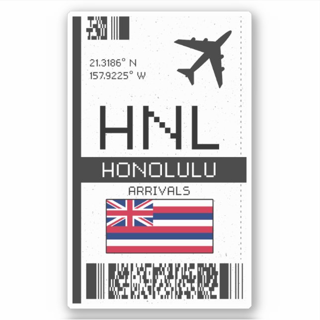 HNL Honolulu Boarding Pass - Hawaii Travel (Front)