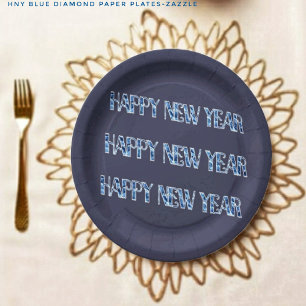 HNY-Blue Diamond Paper Plate