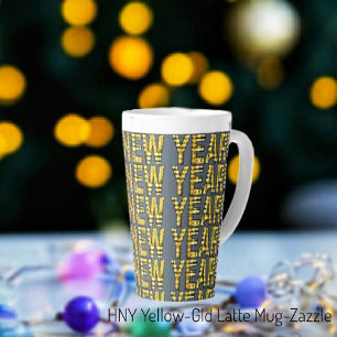 HNY Yellow-Gld Latte Mug
