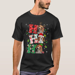 Ho3 Christmas Lights Santa Elf Reindeer Beagle T-Shirt