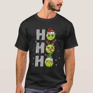 Ho3 Christmas Lights Santa Elf Reindeer Tennis Bal T-Shirt