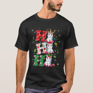 Ho3 Christmas Lights Santa Elf Reindeer Unicorn T-Shirt