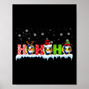 Ho3 Funny Xmas Reindeer Santa Elf Volleyball Playe Poster