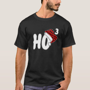 Ho 3 Cubed Santa Red Plaid Claus Christmas Ho Ho H T-Shirt