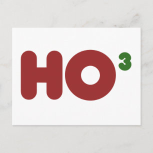 Ho 3 Nerdy funny christmas Holiday Postcard