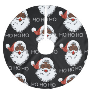 ho black santa brushed polyester tree skirt