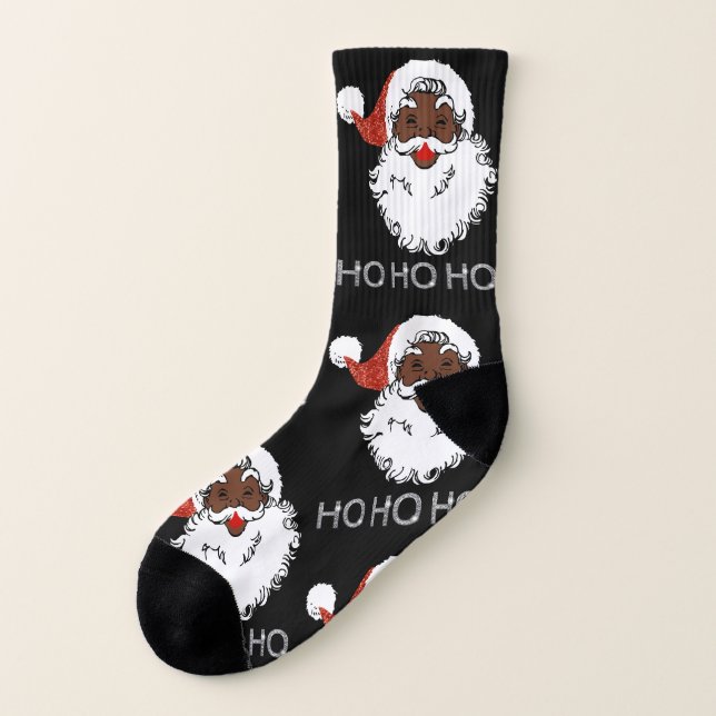 ho black santa socks (Left Outside)