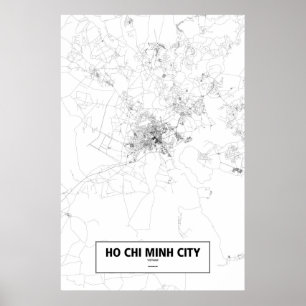 Ho Chi Minh City, Vietnam (black on white) Poster