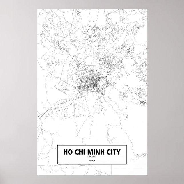 Ho Chi Minh City, Vietnam (black on white) Poster (Front)