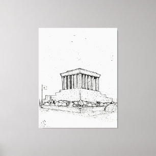 Ho Chi Minh Mausoleum Hanoi Vietnam Illustration Canvas Print