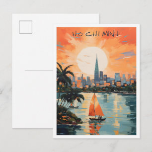 Ho Chi Minh Vietnam Art Travel Postcard