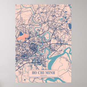 Ho Chi Minh - Vietnam Breezy City Map  Poster