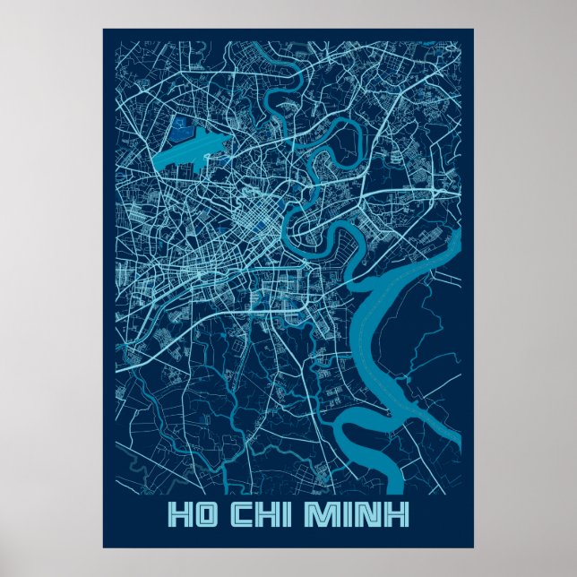 Ho Chi Minh - Vietnam Peace City Map Poster (Front)