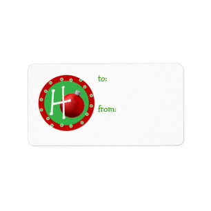 Ho Christmas Ball Gift Tag