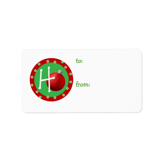 Ho Christmas Ball Gift Tag (Front)