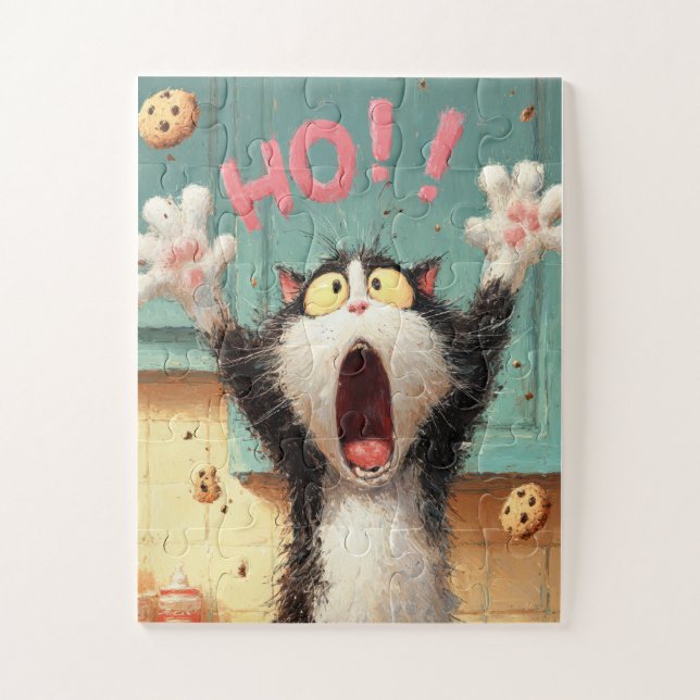 HO!! Cookie Cat – Funny Cartoon Puzzle (Vertical)