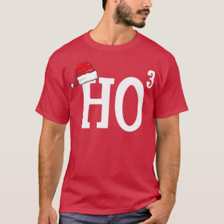 Ho Cubed Funny Christmas Santa Hat Ho Ho Ho Christ T-Shirt