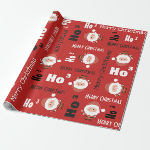 Ho "cubed" Santa Holiday Wrapping Paper