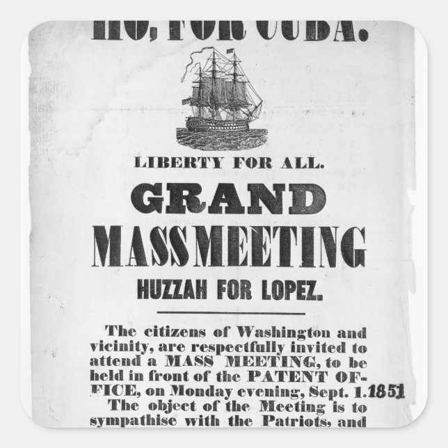 Ho, for Cuba Square Sticker (Front)
