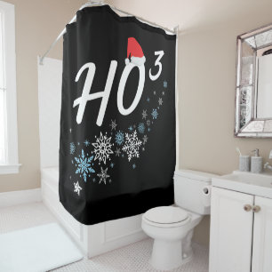HO³ – Funny Christmas Santa Clause Ho Ho Ho Cubed  Shower Curtain