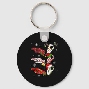 Ho Ho Asl Sign Language Deaf Pride Family Pajamas Key Ring